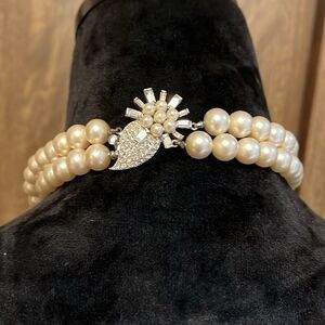marvella pearl necklace vintage double strand style elegant clasp